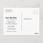 レタリング文字結婚式の日付を保存 ポストカード (裏面)