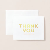 レタリング素朴ビジネスサンキューゴールドフォイルカード 箔カード (封筒付き正面)