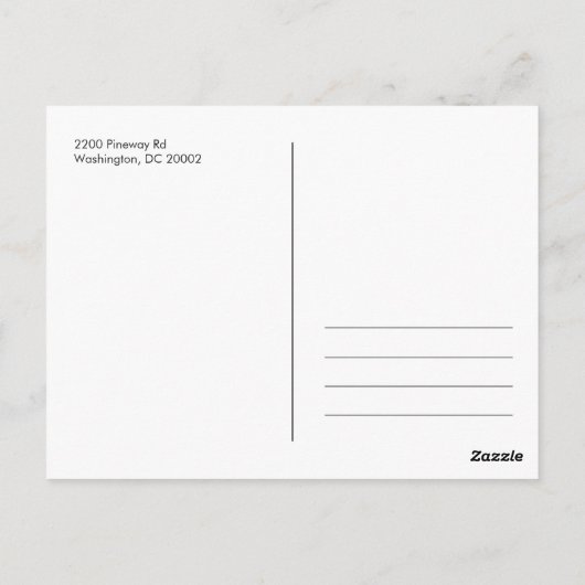 レタリング素朴ホワイトオーバーレイ写真ありがとう ポストカード (裏面)