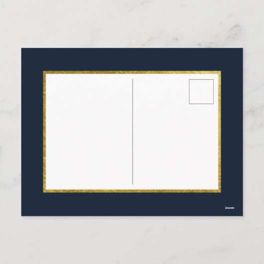 レタリング&モダン金ゴールドスノーフレークスメリークリスマス シーズンポストカード (裏面)