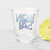 レタリング「盆栽」と盆栽ショットグラス ショットグラス (裏面)