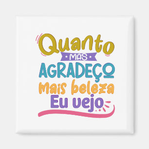 レタリングcom frase emポルトガル語ブラジレイロ マグネット
