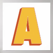 レターアートポスター、モノグラム、太字イニシャル ポスター (正面)