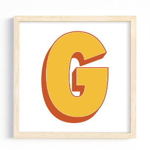 レターアートポスター、Gモノグラム、太字イニシャル ポスター