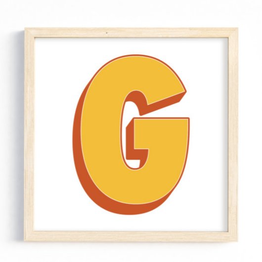 レターアートポスター、Gモノグラム、太字イニシャル ポスター