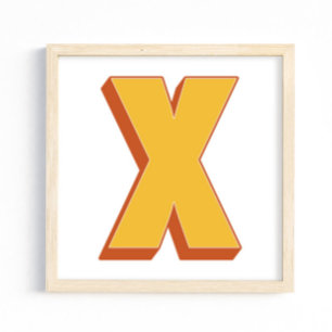 レターアートポスター、Xモノグラム、太字イニシャル ポスター