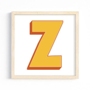 レターアートポスター、Zモノグラム、太字イニシャル ポスター