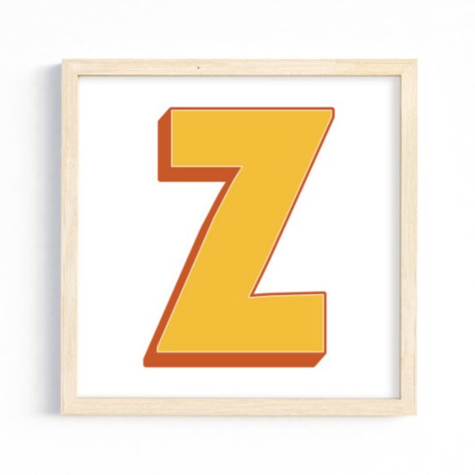 レターアートポスター、Zモノグラム、太字イニシャル ポスター