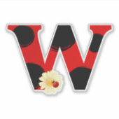 レターウィレディーバグプリントと花 シール (正面)