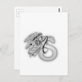 レターエスエンジェルモノグラムイニシャル ポストカード (正面/裏面)