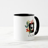 レターオモノグラムイニシャルクリスマスベリーリース マグカップ (正面右)