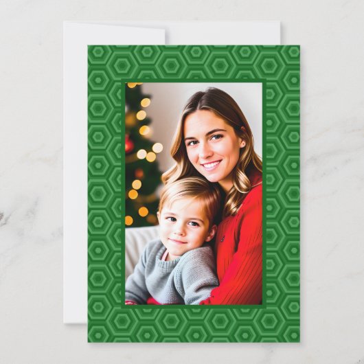 レターオンバックグリーン六角額写真 シーズンカード (正面)