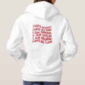 レターグラフィックカンガルーのポケット熱線引抜き パーカ (裏面)