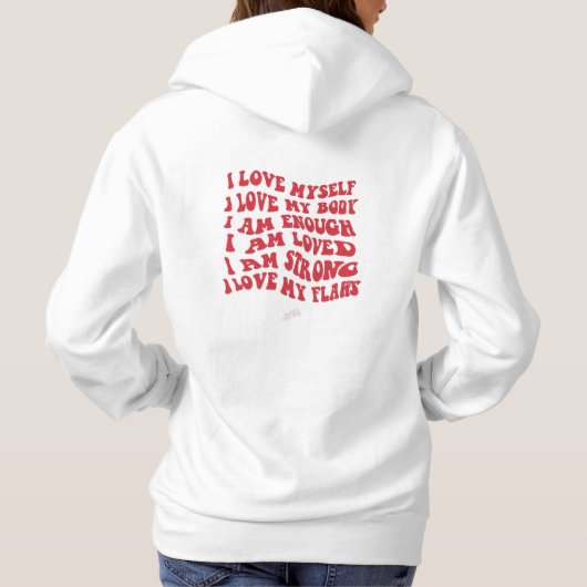 レターグラフィックカンガルーのポケット熱線引抜き パーカ (裏面)