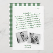 レターグリーンスクリプトコロナウイルスホリデーカード 案内状 (正面/裏面)