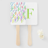 レターコンフェッティ "F" ハンドファン (正面&裏面)