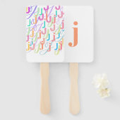 レターコンフェッティ "J" ハンドファン (正面&裏面)