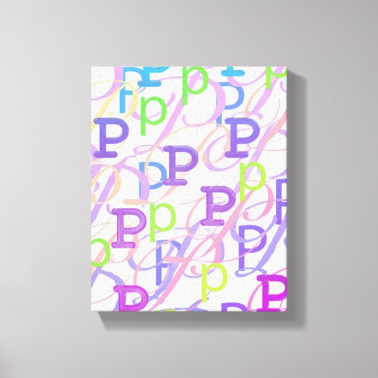 レターコンフェッティ "P" キャンバスプリント (正面)