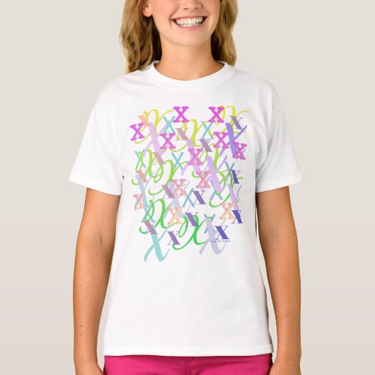 レターコンフェッティ "X" Tシャツ (正面)