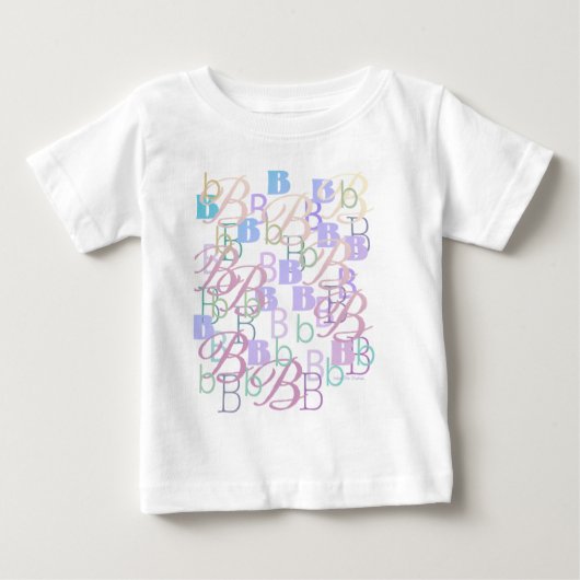レターコンフェティ "B" ベビーTシャツ (正面)