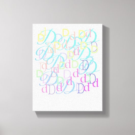 レターコンフェティ "D" キャンバスプリント (正面)