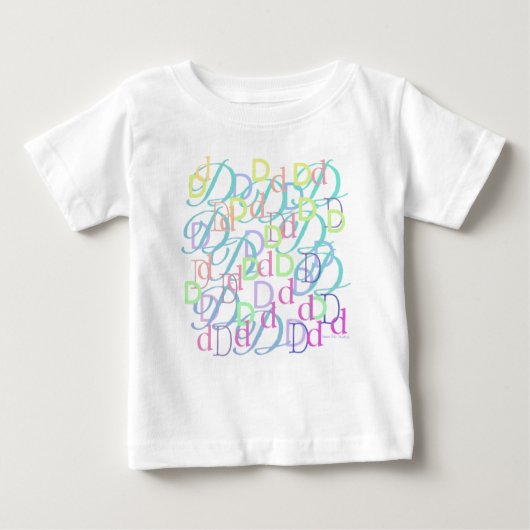レターコンフェティ "D" ベビーTシャツ (正面)