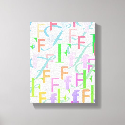 レターコンフェティ "F" キャンバスプリント (正面)