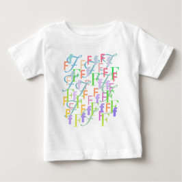レターコンフェティ "F" ベビーTシャツ