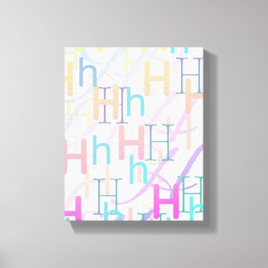 レターコンフェティ "H" キャンバスプリント (正面)