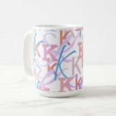 レターコンフェティ「K」 コーヒーマグカップ (正面左)