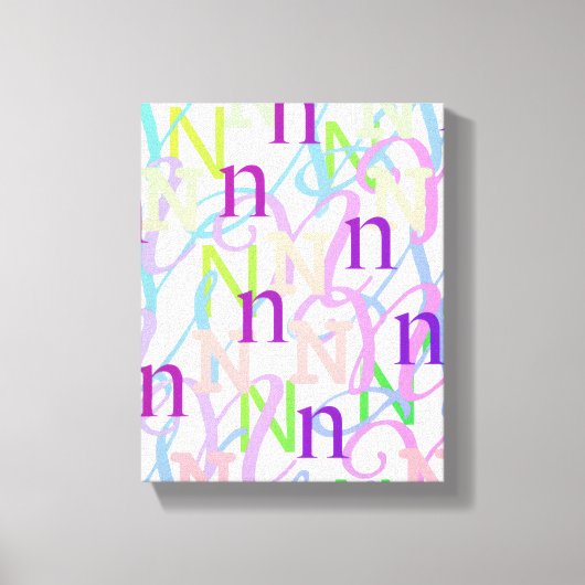 レターコンフェティ "N" キャンバスプリント (正面)