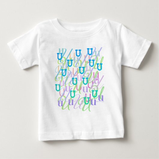 レターコンフェティ "U" ベビーTシャツ (正面)