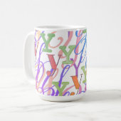 レターコンフェティ "Y" コーヒーマグカップ (正面左)