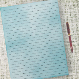 レターサイズブラックワイド罫線ティール（緑がかった色）水色 ノートパッド