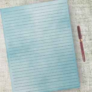 レターサイズブラックワイド罫線ティール(緑がかった色)水色 ノートパッド