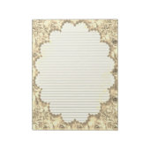 レターサイズ8.5インチx 11インチセピアフローラライニング紙 ノートパッド (回転)