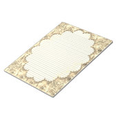 レターサイズ8.5インチx 11インチセピアフローラライニング紙 ノートパッド (アングル)