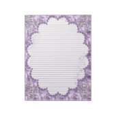 レターサイズ8.5インチx 11インチパープルフローラライニング紙 ノートパッド (回転)