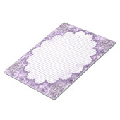 レターサイズ8.5インチx 11インチパープルフローラライニング紙 ノートパッド (アングル)