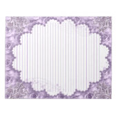レターサイズ8.5インチx 11インチパープルフローラライニング紙 ノートパッド (正面)
