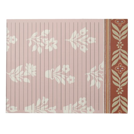 レターサイズ8.5インチx 11インチワイドルールレトロファームハウス ノートパッド (正面)