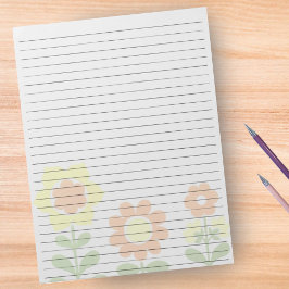 レターサイズ8.5インチx 11インチワイド罫線レトロ（オレンジ） ノートパッド