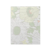 レターサイズ8.5インチx 11インチワイド罫線黄花 ノートパッド (回転)