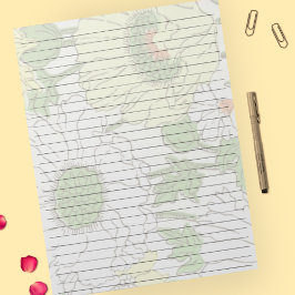 レターサイズ8.5インチx 11インチワイド罫線黄花 ノートパッド