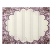 レターサイズ8.5インチx 11インチヴィンテージフローラ線紙 ノートパッド (正面)