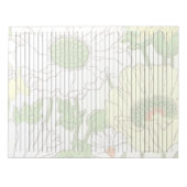 レターサイズ8.5インチx 11インチ大学ルールドイエローフラワー ノートパッド (正面)