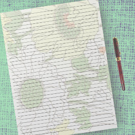 レターサイズ8.5インチx 11インチ大学ルールドイエローフラワー ノートパッド