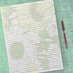 レターサイズ8.5インチx 11インチ大学ルールドイエローフラワー ノートパッド