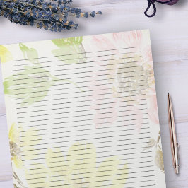 レターサイズ8.5インチx 11インチ大学ルールドラージフローラ ノートパッド