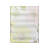 レターサイズ8.5インチx 11インチ大学ルールドラージフローラ ノートパッド (回転)